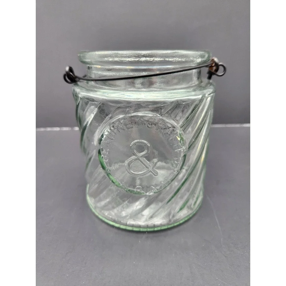 VTG DPS Glass Jar With metal wire‎ Handle Genuine And Crafted